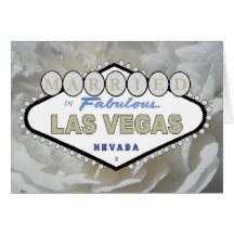 Vit ros som ATT GIFTA SIG i sagolika Las Vegas Ann Hälsnings Kort