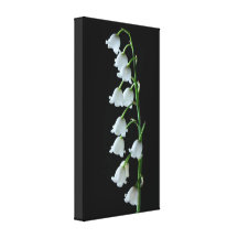 Vit sätta en klocka på blommor kanvasdukar med gallerikvalitet