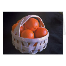Vitbasket med orangar hälsningskort