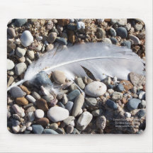 Vitfjäder Mousepad Mus Matta