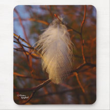 Vitfjädern förgrena sig Mousepad Mus Matta