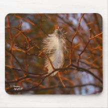 Vitfjädern förgrena sig Mousepad Musmattor