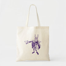 Vitkaninbudbärare Inked lilor Tote Bags