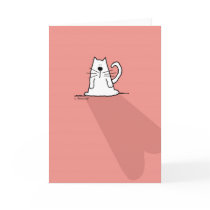 Vitkatt, rosa valentinhjärta