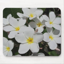 VitPlumeria på svart Mousepad Mus Matta