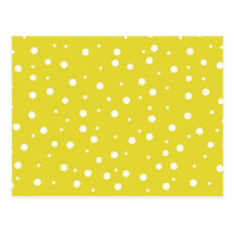 Vitpolka dots på gult vykort