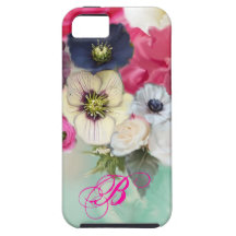 VITROSA ROS- OCH ANEMONBLOMMAMONOGRAM iPhone 5 Case-Mate SKYDD