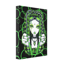 "Vivian" Cybergoth fe slågen in kanvastryck