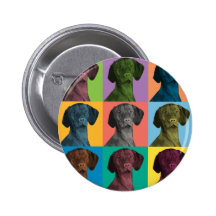 Vizsla Pop-Konst Knapp