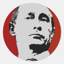 Vladimir Putin på rött Klistermärken