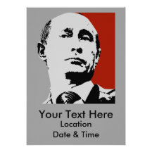 Vladimir Putin på rött Personliga Inbjudningskort