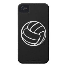 volleybollvit för iPhone 4 på svart iPhone 4 Skydd