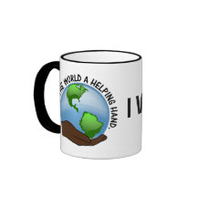 Volontärer är världens portionhänder kaffe koppar