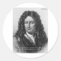 Von Leibniz Lycka av en andra gåvor & kort Rund Klistermärke