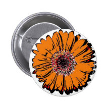 VoV daisy - orange Knappar Med Nål
