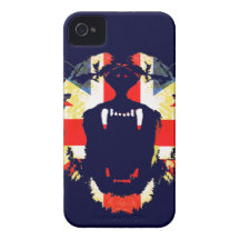 Vråla den underbara brittiska lejona fackliga jack iPhone 4 Case-Mate cases