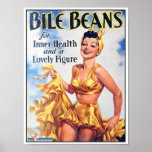 Vresighetbönor - kvinna i baddräktannons posters