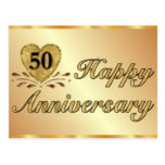 Vykort - 50th årsdag - guld