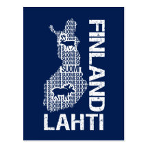 Vykort för anpassadeFINLAND KARTA - Lahti