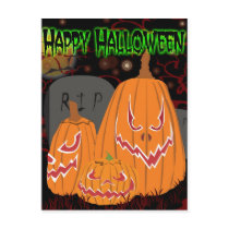 Vykort för anpassadehappy halloweenpumpa