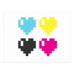 Vykort för CMYK-PIXELhjärtor