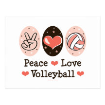 Vykort för fredkärlekvolleyboll