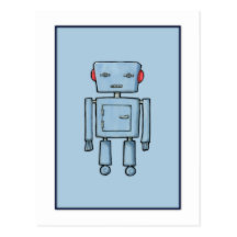 Vykort för leksakrobotblått