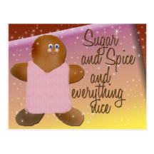 Vykort för socker- och kryddapepparkakababy shower