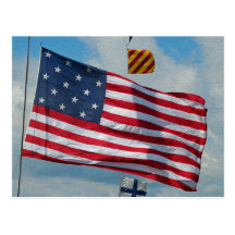 Vykort för USA 15 stjärnaflagga