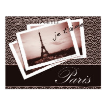 Vykort från den Paris Bonjour vykortet