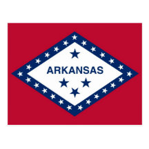 Vykort med den statliga flagga av Arkansas - USA