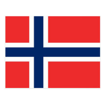 Vykort med flagga av norgen