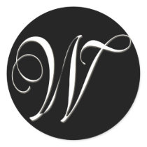 W-monogram - svartvit elegant klistermärken