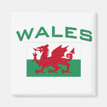 Wales flagga - grön inskrift kylskåpmagneter