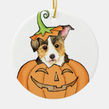 Walesisk Corgi Halloween för Pembroke Juldekoration