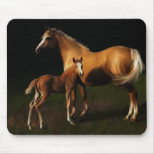 Walesisk ponnyMare och föl Mousepad Mus Matta