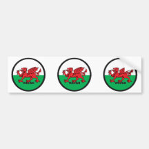 Walesisk Roundel kvalitets- flagga Bildekal