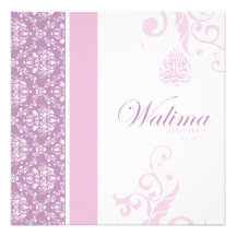 Walima inbjudan - rosa islamiskt bröllop