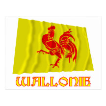 Walloon region som vinkar flagga med namn vykort
