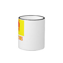Walloon regionflagga med namn kaffe koppar