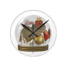 Wanduhr Uhr Clock Snowglobe Schneekugel Love Uhren