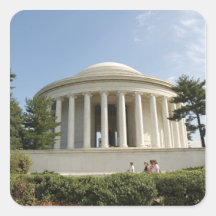 Washington DC. Thomas Jefferson minnesmärke Fyrkantiga Klistermärken