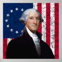Washington och amerikanska flaggan
