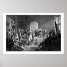 Washington som möter hans Generals Print