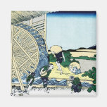 Watermill på Onden Katsushika Hokusai Fuji beskåda Kylskåpmagneter
