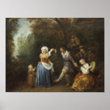 Watteau Jean-Antoine konst Affisch