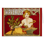 Waverley cyklar - art nouveau - Alphonse Mucha Hälsnings Kort