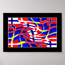 Wavy Scandinavy (skandinavet sjunker trycket), Affisch