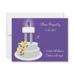 Wedding Cake Couple Purple RSVP Custom Invitations