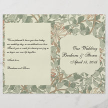 Wedding Invitation Green Honeysuckle Flyer